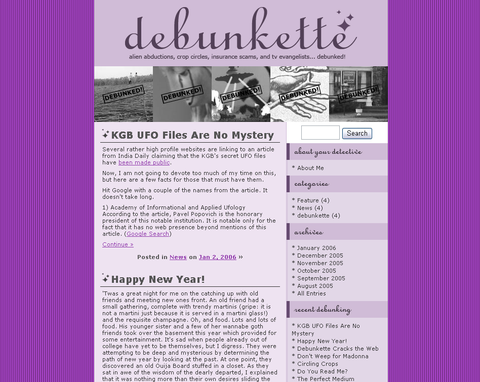 debunkette.com (character website)