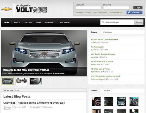 ChevroletVoltage.com Layout